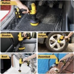 Merkloos 4-delige Borstelset Voor Boormachine - Inclusief Verlengstuk - Opzetborstels - Schrobborstel - Schuurborstel - Schoonmaakborstel - Tapijtreiniger - Brush - Geel - Gratis Verzending -Huishoudelijke Benodigdheden Winkel 1200x1195 6