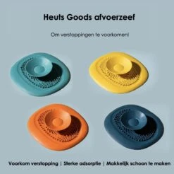 Heuts Goods - Gootsteenzeef - Gootsteenstop - Afvoerzeef - Afvoerstop - Spoelbal - Bad - Douchebak - Keuken - Wasbak - Badkuip - Siliconen - Donkerblauw -Huishoudelijke Benodigdheden Winkel 1200x1196 8