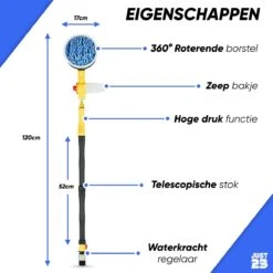JUST23 Telescopische Autowasborstel – Schrobber Met Steel – Velgenborstel - Autowasset Met Zeep - Roterende Schoonmaakborstel - Multifunctionele Wasborstel -Huishoudelijke Benodigdheden Winkel 1200x1200 1020