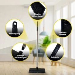 Schrobbezem Zwart Luiwagen Met Steel 120cm - Tuinbezem Straatbezem - Schoonmaak Schrobber Kunststof Harde Bezem - Schrobborstel En Schuurborstel -Huishoudelijke Benodigdheden Winkel 1200x1200 1029