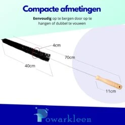 Powarkleen® - Radiatorborstel - Flexibel - Houten Handvat - Roestvrijstaal - Schoonmaakborstel - 70cm Lang! - 1 Stuk -Huishoudelijke Benodigdheden Winkel 1200x1200 1073