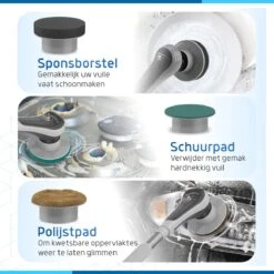 Qualitics Elektrische Schoonmaakborstel - Roterende Polijstmachine - Schrobborstel - Poetsmachine - Vloerreiniger Met 10 Opzetstukken -Huishoudelijke Benodigdheden Winkel 1200x1200 1112