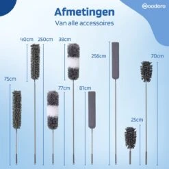 Woodoro Ragebol Uitschuifbaar Complete 9-Delige Set - Verstelbare Telescoopsteel - Plumeau - RVS - Zwart & Grijs -Huishoudelijke Benodigdheden Winkel 1200x1200 1172