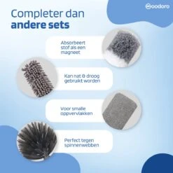 Woodoro Ragebol Uitschuifbaar Complete 9-Delige Set - Verstelbare Telescoopsteel - Plumeau - RVS - Zwart & Grijs -Huishoudelijke Benodigdheden Winkel 1200x1200 1173
