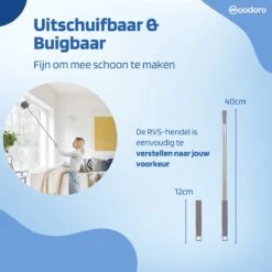 Woodoro Ragebol Uitschuifbaar Complete 9-Delige Set - Verstelbare Telescoopsteel - Plumeau - RVS - Zwart & Grijs -Huishoudelijke Benodigdheden Winkel 1200x1200 1177