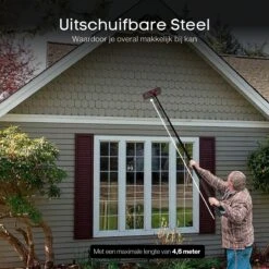 Merkloos Telescoopsteel Ramenwassen 4,6M - Met Borstel & Waterdoorvoer - Voor Ramen - Watertoevoer - Borstel -Huishoudelijke Benodigdheden Winkel 1200x1200 1208