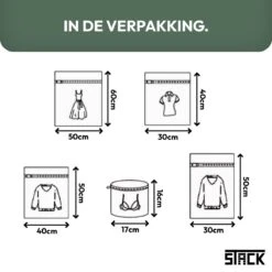 STACK Waszakken | Set Van 5 Waszakjes Met Rits - Waszak - Wasnet - Kledingzakjes - BH Was Zakjes - Laundry Bag Set Voor Ondergoed - Kleding - Delicaat Wasgoed - Wasmachine Zakjes - Wasgoed -Huishoudelijke Benodigdheden Winkel 1200x1200 417