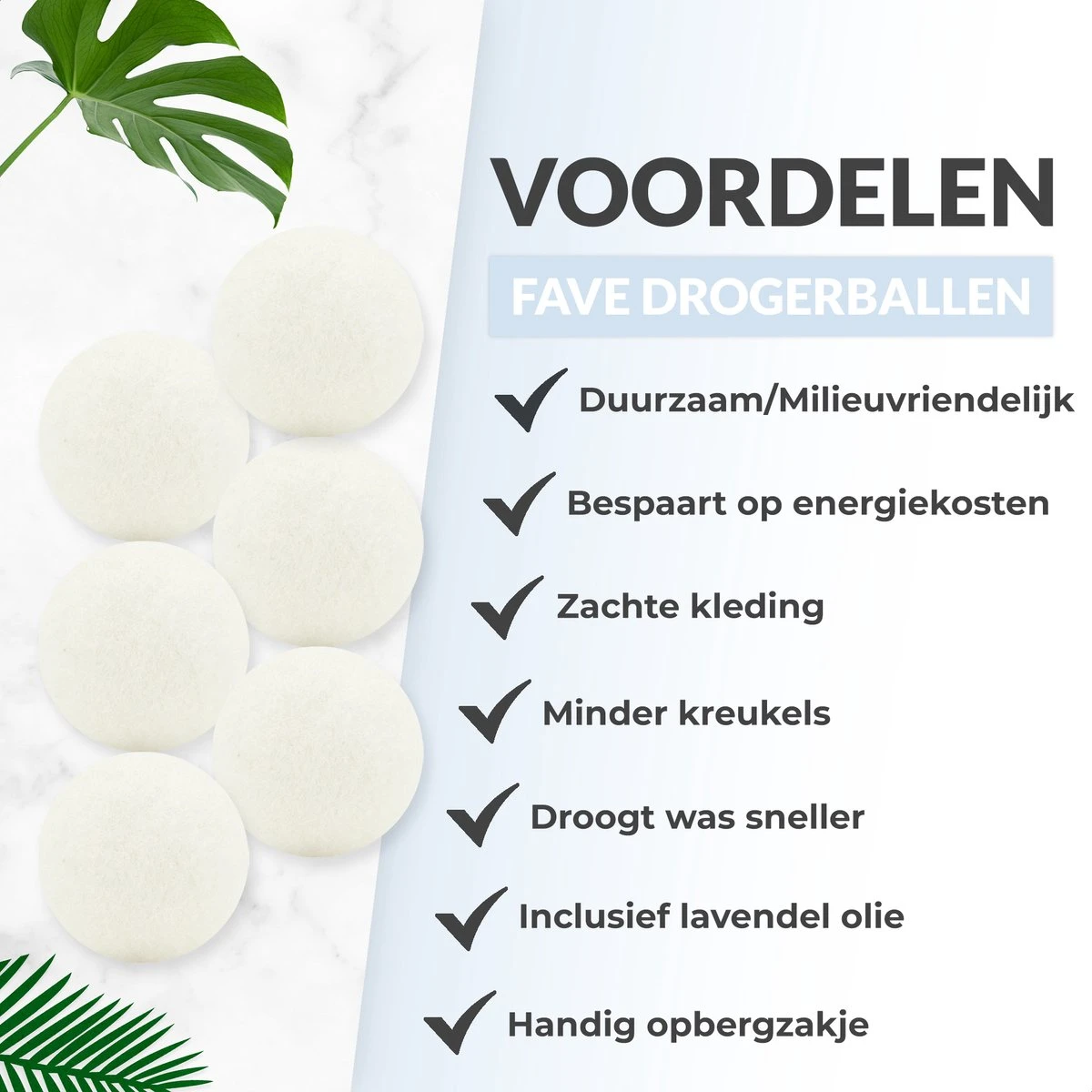 FAVE Drogerballen XL - 6 Stuks - Inclusief 2x Lavendelolie & Opbergzakje - Wasbol - Wasballen - Doseerbol - Droogballen - Duurzaam 7 FAVE Drogerballen XL - 6 Stuks - Inclusief 2x Lavendelolie & Opbergzakje - Wasbol - Wasballen - Doseerbol - Droogballen - Duurzaam - Afbeelding 7