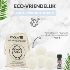 FAVE Drogerballen XL - 6 Stuks - Inclusief 2x Lavendelolie & Opbergzakje - Wasbol - Wasballen - Doseerbol - Droogballen - Duurzaam 15 FAVE Drogerballen XL - 6 Stuks - Inclusief 2x Lavendelolie & Opbergzakje - Wasbol - Wasballen - Doseerbol - Droogballen - Duurzaam -Huishoudelijke Benodigdheden Winkel 1200x1200 489
