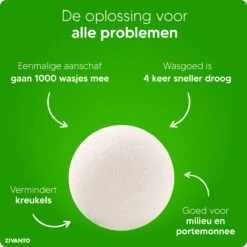 Drogerballen - Droogballen Voor Wasdrogers - Wasdrogerballen, Wasbollen & Wasballen - 100% Diervriendelijk, Duurzaam & Herbruikbaar - Duurzaam Cadeau - Energie Besparen - RWS Wol & Zero Waste - 6 Stuks Van Zivanto -Huishoudelijke Benodigdheden Winkel 1200x1200 491