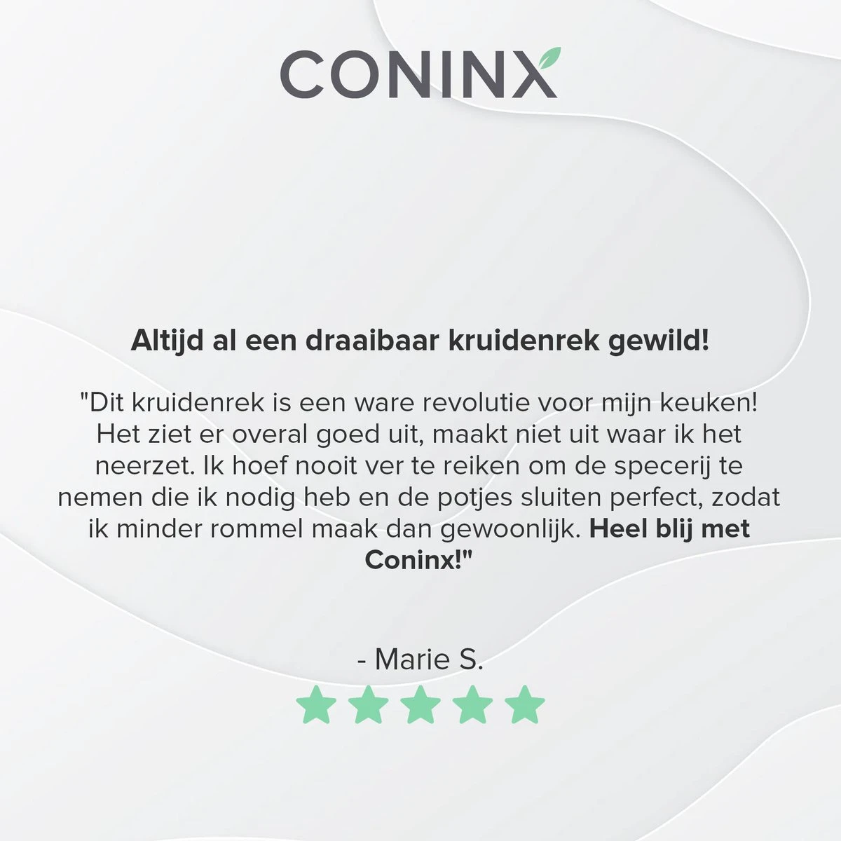 Coninx Kruidenrek Staand - Draaiend Kruidenrek Met Glazen Potjes - Kruidencarrousel Draaibaar - 8 Kruidenpotjes - Wit / RVS 7 Coninx Kruidenrek Staand - Draaiend Kruidenrek Met Glazen Potjes - Kruidencarrousel Draaibaar - 8 Kruidenpotjes - Wit / RVS - Afbeelding 7