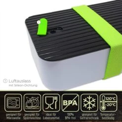 IFancy Lunchbox Tasty - Bento Lunch Box 1000ml - Dicht & Lekvrij Voor Kinderen & Volwassenen - Kantoor & School - BPA Vrij - Vaatwasser Magnetron & Vriezer Lunch Box (Groen) -Huishoudelijke Benodigdheden Winkel 1200x1200 543