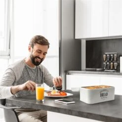 Delaware Broodtrommel Metaal 30 X 16 X 20,5 Cm Klapdeksel Ventilatiegaten -Huishoudelijke Benodigdheden Winkel 1200x1200 551