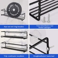 Merkloos Friendly Kitchen - Zwart Ophangbaar Kruidenrek - Modern Strak Kruidenrekje - Staal 11 Merkloos Friendly Kitchen - Zwart Ophangbaar Kruidenrek - Modern Strak Kruidenrekje - Staal -Huishoudelijke Benodigdheden Winkel 1200x1200 569