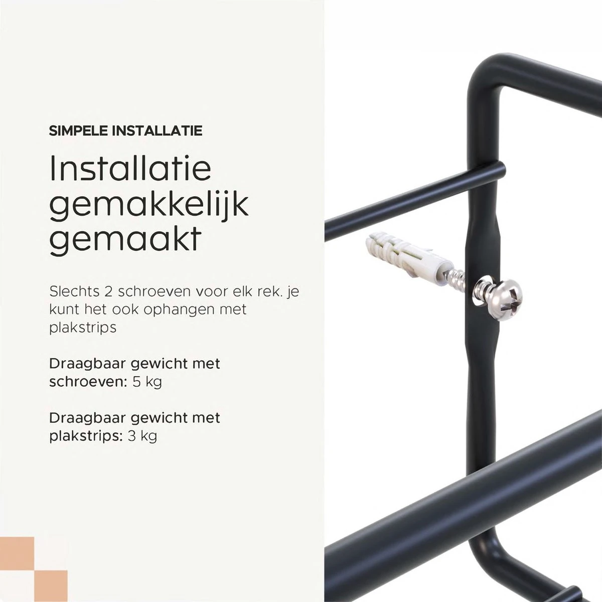 Noswo Kruidenrek Ophangbaar - Voor 24 Kruidenpotjes - 4 Stuks - Keukenrek Hangend - RVS - Zwart 7 Noswo Kruidenrek Ophangbaar - Voor 24 Kruidenpotjes - 4 Stuks - Keukenrek Hangend - RVS - Zwart - Afbeelding 7