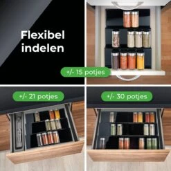Goedewaere Kruidenrek Lade - 6 Stuks - Keuken Organizers - Keukenlade Organiser - Kruiden Organizer - Uitschuifbaar - Kunststof -Huishoudelijke Benodigdheden Winkel 1200x1200 593