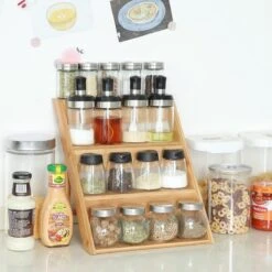 Merkloos Decopatent® Kruidenrekje Staand - Kruidenrek Voor 16 Tot 20 Kruidenpotjes - Hout - 4 Laags -Huishoudelijke Benodigdheden Winkel 1200x1200 630