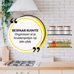 YORGS Kruidenrek Ophangbaar - Kruidenrekje Voor Potjes - Kruidenrekken Hangend 4 Stuks - Zwart - Inc Ophangmateriaal -Huishoudelijke Benodigdheden Winkel 1200x1200 642