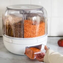 Roterende Voedsel Dispenser - 6 Vakken - Met Doseerschep - BPA Vrij - Handig -Huishoudelijke Benodigdheden Winkel 1200x1200 713