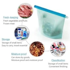 Merkloos Vershoudzakken Food Savers - Diepvrieszakken Vrieszakken Invrieszakken - Duurzaam Voedsel Bewaren - Siliconen - Herbruikbaar - Bewaarzakken - Lekvrij - BPA Vrij - Foodsavers - Fresh Bags - 3+1 Gratis -Huishoudelijke Benodigdheden Winkel 1200x1200 742