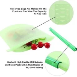 Merkloos Vershoudzakken Food Savers - Diepvrieszakken Vrieszakken Invrieszakken - Duurzaam Voedsel Bewaren - Siliconen - Herbruikbaar - Bewaarzakken - Lekvrij - BPA Vrij - Foodsavers - Fresh Bags - 3+1 Gratis -Huishoudelijke Benodigdheden Winkel 1200x1200 744