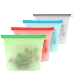 Siliconen Vershoudzakken - Set Van 8 ( 4x 1000ML + 4x 1500ML) -(Transparant, Rood, Groen, Blauw) - Duurzaam - Herbruikbaar - Vries & Hitte Bestendig - Meal Prep - Opbergzak Maatbeker Meal Prep Container -Huishoudelijke Benodigdheden Winkel 1200x1200 745