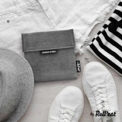 Roll'Eat Snack'n Go Herbruikbaar Boterhamzakje - Grijs -Huishoudelijke Benodigdheden Winkel 1200x1200 750