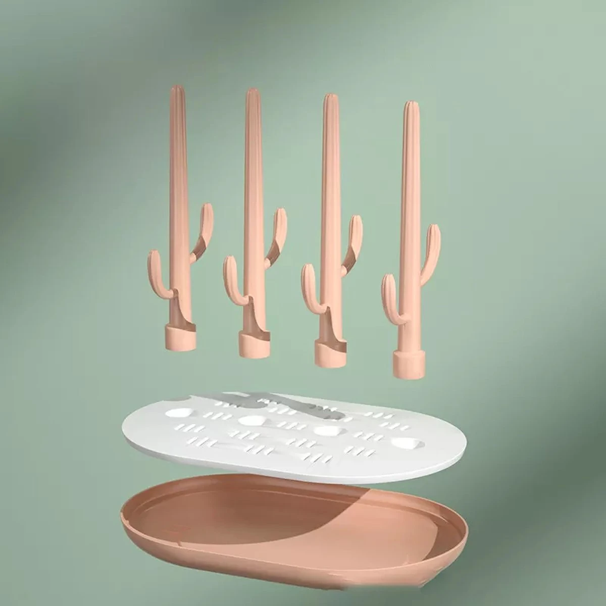 Merkloos Flessen Droogrek - Baby Flessenrek - Afdruiprek - Rose - Drying Rack - Bidon - Babyfles 2 Merkloos Flessen Droogrek - Baby Flessenrek - Afdruiprek - Rose - Drying Rack - Bidon - Babyfles - Afbeelding 2