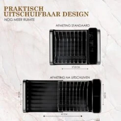 MIRI Afdruiprek – Afwasrek – Uitschuifbaar – Met Lekbak In Gootsteen – Afwas – Roestvrij Staal – Zwart 10 MIRI Afdruiprek – Afwasrek – Uitschuifbaar – Met Lekbak In Gootsteen – Afwas – Roestvrij Staal – Zwart -Huishoudelijke Benodigdheden Winkel 1200x1200 954