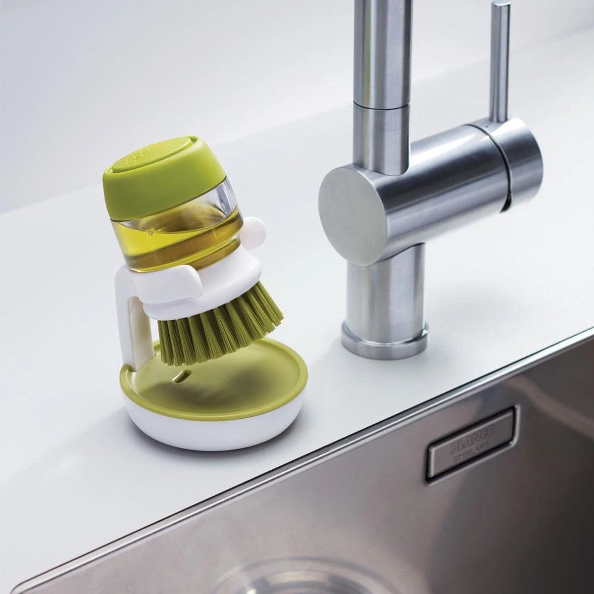 Joseph Joseph Afwasborstel Palm Scrub - Incl Houder - Grijs 6 Joseph Joseph Afwasborstel Palm Scrub - Incl Houder - Grijs - Afbeelding 6