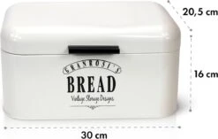 Delaware Broodtrommel Metaal 30 X 16 X 20,5 Cm Klapdeksel Ventilatiegaten -Huishoudelijke Benodigdheden Winkel 1200x761