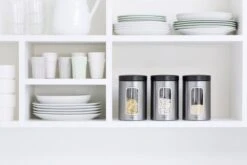 Brabantia Voorraadbus - 1,4 L - Matt Steel Fingerprint Proof / Matt Black Deksel - Met Venster -Huishoudelijke Benodigdheden Winkel 1200x800 8