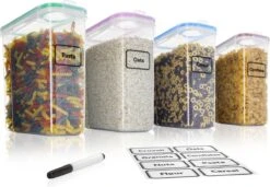 TNM Luxe Luchtdichte Voorraadbussen Set (4x2,5L) – Voorraadpotten - 4 Kleuren -Huishoudelijke Benodigdheden Winkel 1200x833