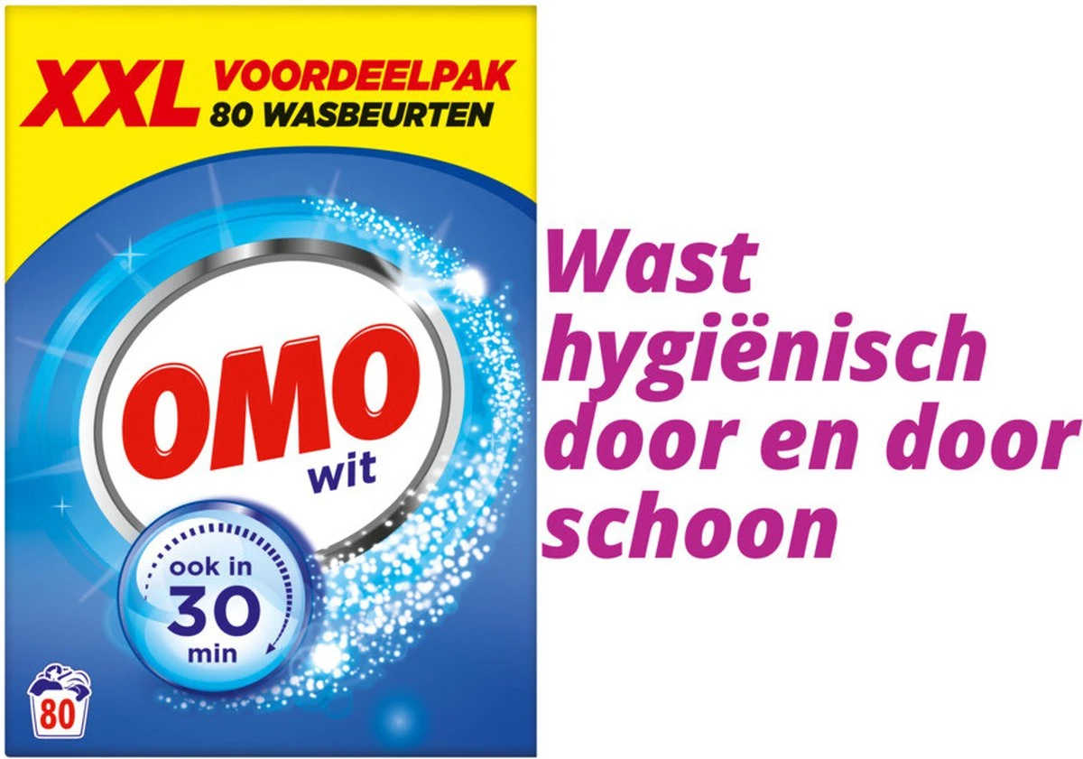 Omo Wit XXL Waspoeder 80 Wasbeurten 8 Omo Wit XXL Waspoeder 80 Wasbeurten - Afbeelding 8