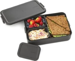 Brabantia Make & Take Bento Lunchbox Incl Bentobox - Large - Kunststof - Dark Grey -Huishoudelijke Benodigdheden Winkel 1200x979