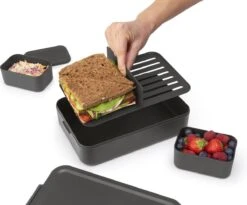Brabantia Make & Take Bento Lunchbox Incl Bentobox - Large - Kunststof - Dark Grey -Huishoudelijke Benodigdheden Winkel 1200x996