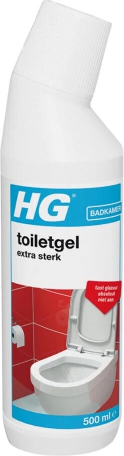 HG Toiletgel Extra Sterk - 500ml - Verwijdert De Hardnekkigste Aanslag - Tast Niet Glazuur, Roestvrijstaal En Chroom Niet Aan - Biologisch Afbreekbaar -Huishoudelijke Benodigdheden Winkel 326x1200