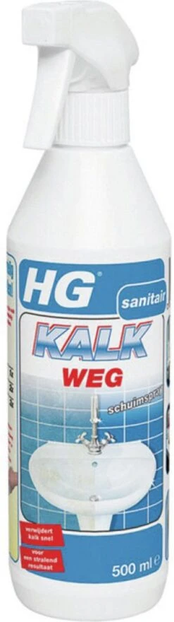 HG Kalkweg Schuimspray - 500ml - 100% Glans - Verwijdert En Voorkomt Kalk - Biologisch Afbreekbaar -Huishoudelijke Benodigdheden Winkel 337x1200