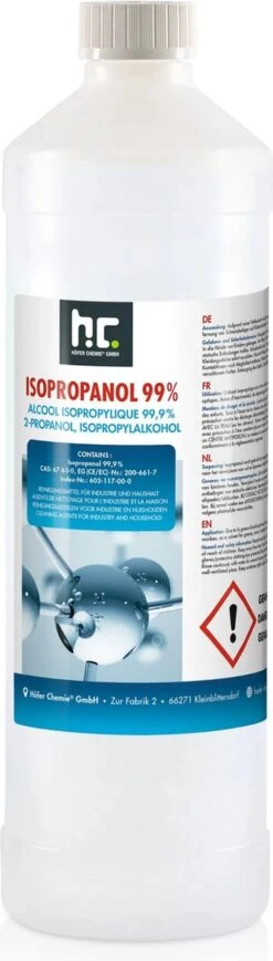 Isopropyl Alcohol - Isopropanol - IPA - Isopropyl - 99,9% Zuiver - 1000ml - Inclusief Trechter -Huishoudelijke Benodigdheden Winkel 341x1200