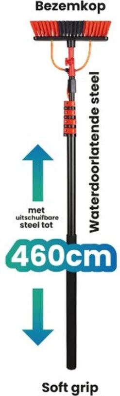 Chimb Telescopische Wasborstel - Uitschuifbare Waterborstel - Ramenwassen - 4,6 Meter - Met Zeepdispenser -Huishoudelijke Benodigdheden Winkel 366x1200