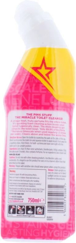 The Pink Stuff The Miracle Toilet Cleaner - Toiletreiniger - 750ml -Huishoudelijke Benodigdheden Winkel 375x1200 1