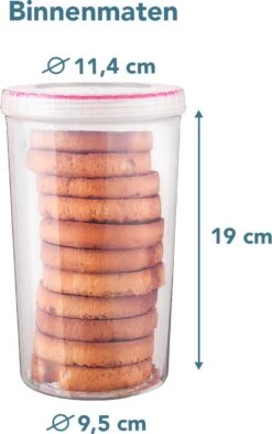 Lock&Lock Beschuitbus - Bewaardoos Voor Beschuit - Rijstwafel Bewaarbus - Voorraadbussen - Set Van 2 Stuks - 1,9 Liter - Transparant -Huishoudelijke Benodigdheden Winkel 754x1200 1