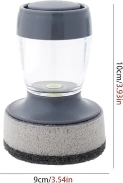 Afwasborstel Met Zeepdispenser – Met 3 Verschillende Opzet Stukken – Inclusief Houder – Grijs – Afwas Borstel Zeepreservoir – Zeep Handborstel – Doseerpomp – Afwasmiddel Dispenser – Navulbaar -Huishoudelijke Benodigdheden Winkel 808x1200 3