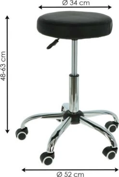 Alora Tabouret Op Wielen - Zadelkruk - Zwart - Kruk – Kapperskruk - Draaikruk - Werkkruk - Verstelbaar -Huishoudelijke Benodigdheden Winkel 809x1200 1