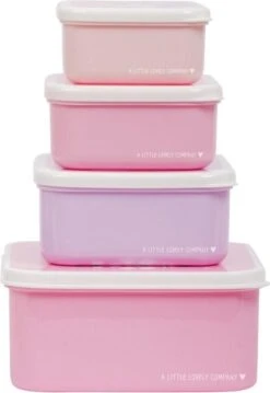 A Little Lovely Company - Brooddoos - Broodtrommel - Lunch & Snack Box Set Van 4 - Eenhoorn -Huishoudelijke Benodigdheden Winkel 825x1200