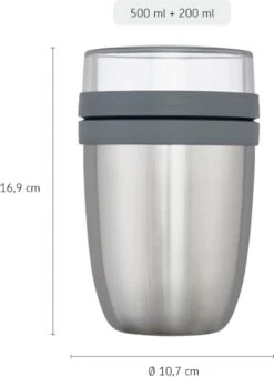 Mepal – Isoleer Lunchpot Ellipse – Houdt Je Eten 6-8 Uur Warm En 12 Uur Koud – Titanium – 2 Compartimenten – Soep Beker To Go – Yoghurt Beker Muesli - Thermos Lunchbox -Huishoudelijke Benodigdheden Winkel 871x1200