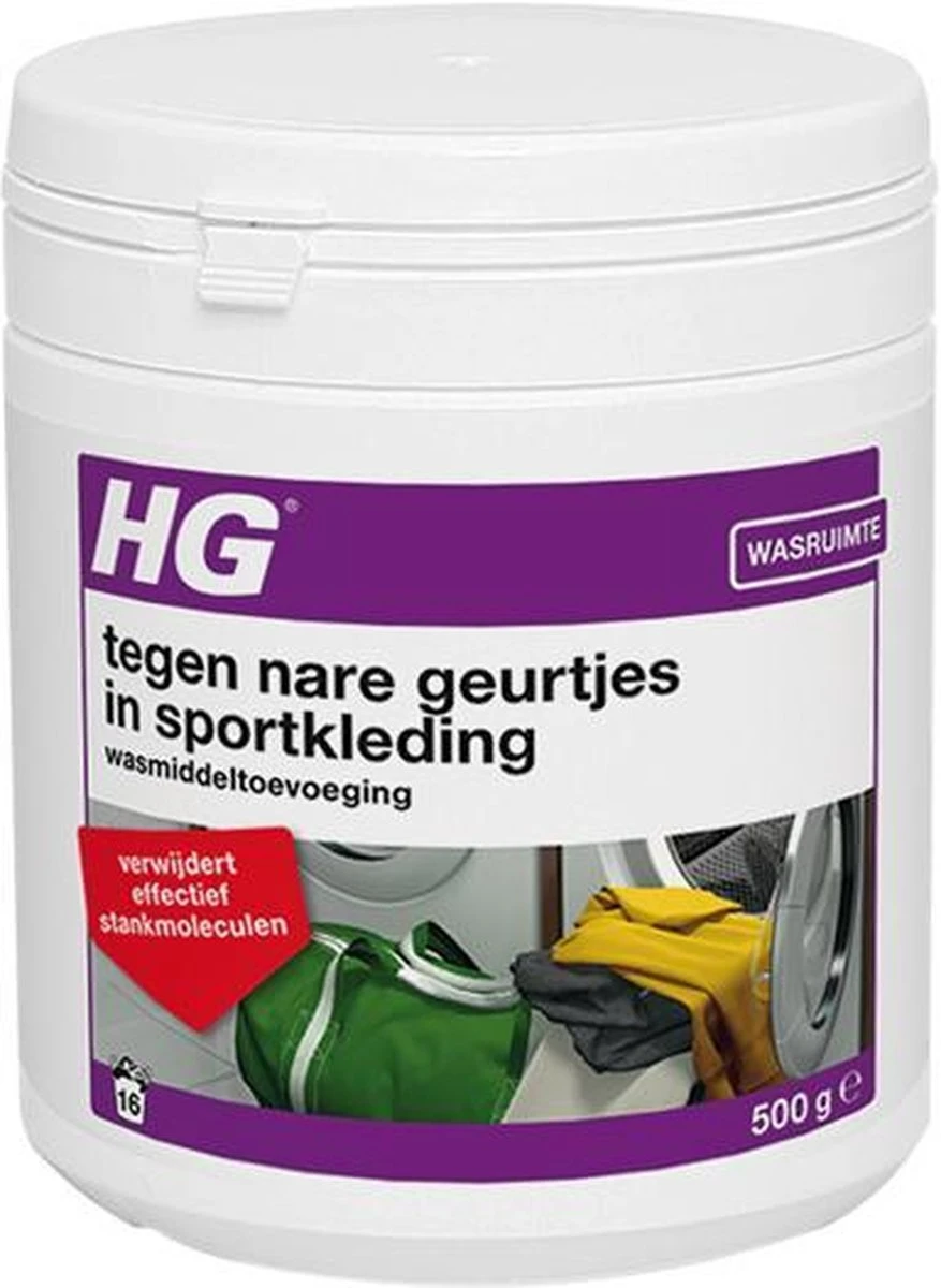 HG Tegen Nare Geurtjes In Sportkleding Wasmiddeltoevoeging - 500gr - Ook Bruikbaar Voor Handdoeken En Andere Kleding - Elimineert 100% Stankmoleculen - Biologisch Afbreekbaar 1 HG Tegen Nare Geurtjes In Sportkleding Wasmiddeltoevoeging - 500gr - Ook Bruikbaar Voor Handdoeken En Andere Kleding - Elimineert 100% Stankmoleculen - Biologisch Afbreekbaar