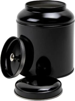 Merkloos Theeblik Zwart Met Aroma Deksel 100 Gram - Stuk