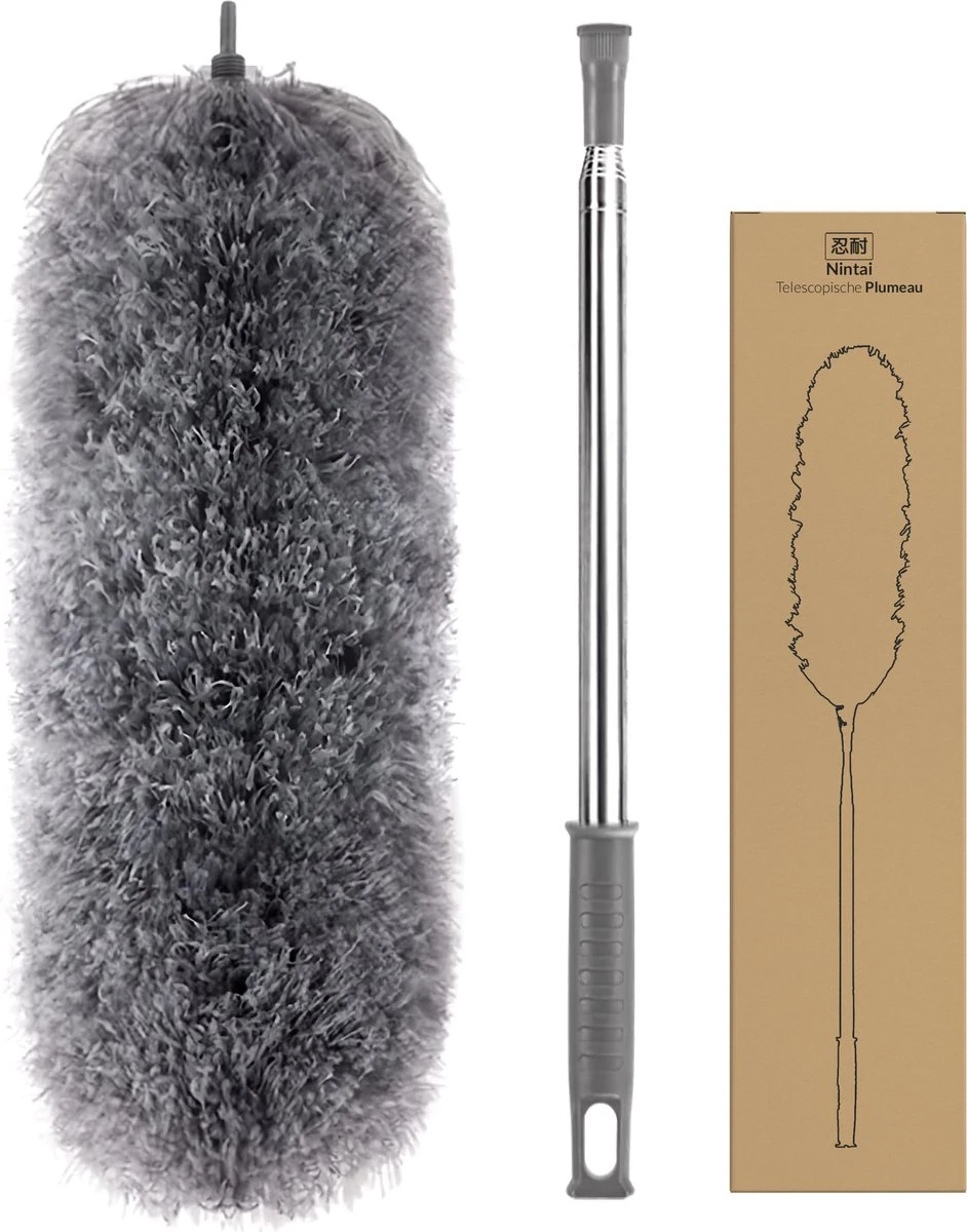 Plumeau Uitschuifbaar Tot 280cm - RVS - Telescopisch - Plumeau Met Telescoopsteel - 360° Flexibel 1 Plumeau Uitschuifbaar Tot 280cm - RVS - Telescopisch - Plumeau Met Telescoopsteel - 360° Flexibel