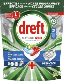 Dreft Platinum Plus All In One Deep Clean - Vaatwastabletten - Voordeelverpakking 4 X 33 Stuks -Huishoudelijke Benodigdheden Winkel 948x1200 1